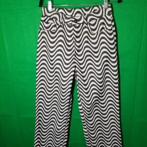 Ragged Priest Black White Size 26 Jeans Wave Dad Wide Leg Goth Y2K Goth Zebra